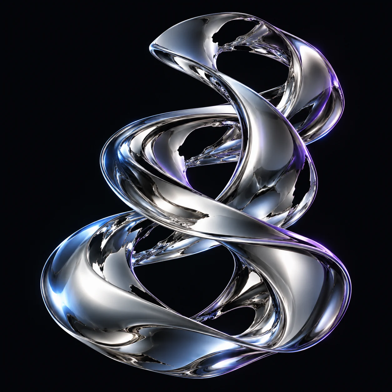 Prince Kumar’s visual identity study: a flowing chrome sculpture